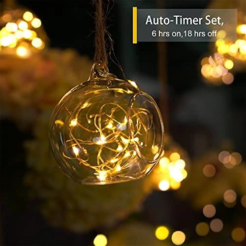 Homemory 4 Pack 20 Ft 60 LED Fairy Lights Battery Operated Christmas Lights With Remote Waterproof 8 Modes Firefly Twinkle String Lights For Party Bedroom Wedding Decorations 4 Homemory 4 Pack 20 Ft 60 LED Fairy Lights Battery Operated Christmas Lights With Remote Waterproof 8 Modes Firefly Twinkle String Lights For Party Bedroom Wedding Decorations - Image 2