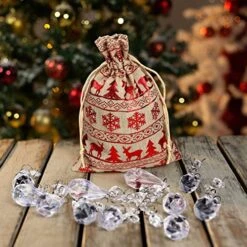 Christmas Crystal Decorations, 38PCS Christmas Tree Decor Ball Ornaments Set Hanging Acrylic Chandelier Beads For Xmas Garland Wedding Halloween Party Sun Catcher Rainbow Maker With Linen Bag -National Tree Company Sale Shop 51Y6nAz7tUL