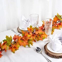 Lvydec 2 Pack Maple Leaves Fall Garland - 6.5ft/Strand Artificial Fall Foliage Garland Colorful Autumn Decoration For Home Wedding Party Thanksgiving -National Tree Company Sale Shop 51YG21Dmj2L