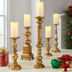 BrylaneHome Candlesticks, Set Of 5 Christmas Decoration, White -National Tree Company Sale Shop 51Yh5Dz17gL