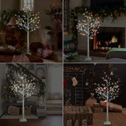 Anycosy Lighted Birch Tree,5FT Birch Tree With 64 Multicolor Christmas LED Lights,Lighted Trees With Timer For Indoor Outdoor Home Holiday Christmas Decor -National Tree Company Sale Shop 51YiMedjnGL