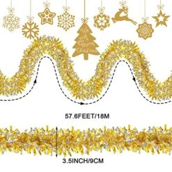 Dingion 57.6 Feet Christmas Tinsel Garland Tree Decorations Ornament Glitter Twist Metallic Streamer Outdoor Hanging For Wedding Birthday(Silver, Gold) -National Tree Company Sale Shop 51Z1zZgF20L