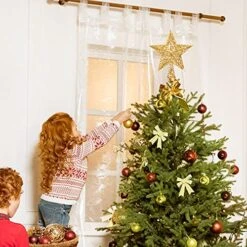 8" Glitter Gold Star Christmas Tree Topper Xmas Tree Topper Christmas Star Tree Topper Rustic Tree Topper Christmas Tree Holiday Decoration Christmas Tree Topper Star For 3-6 Ft Trees (Gold) -National Tree Company Sale Shop 51Z6za4hnNL