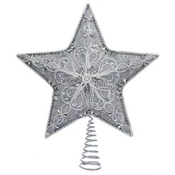 Kurt Adler Star Treetop, 13.5-Inch, Silver