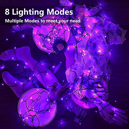 Joomer Purple Halloween Lights 100FT 300 LED Connectable Halloween String Lights With 8 Modes Timer Waterproof Plug-in Purple String Lights For Indoor Outdoor Halloween Decorations 4 Joomer Purple Halloween Lights 100FT 300 LED Connectable Halloween String Lights With 8 Modes Timer Waterproof Plug-in Purple String Lights For Indoor Outdoor Halloween Decorations - Image 2