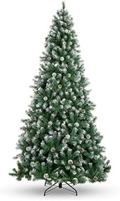 Best Choice Products 7.5ft Pre-Decorated Holiday Christmas Tree For Home, Office, Party Decoration W/ 1,346 PVC Branch Tips, Partially Flocked Design, Pine Cones, Metal Hinges & Base - Green/White 16 Best Choice Products 7.5ft Pre-Decorated Holiday Christmas Tree For Home, Office, Party Decoration W/ 1,346 PVC Branch Tips, Partially Flocked Design, Pine Cones, Metal Hinges & Base - Green/White -National Tree Company Sale Shop 51ZxdUvraZS. AC