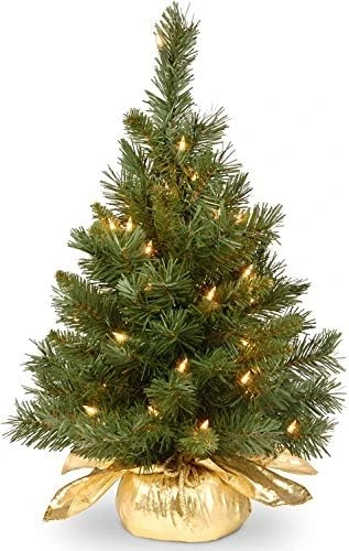 National Tree Company Pre-lit Artificial Mini Christmas Tree | Includes Small Lights And Cloth Bag Base | Majestic Fir - 2 Ft 9 National Tree Company Pre-lit Artificial Mini Christmas Tree | Includes Small Lights And Cloth Bag Base | Majestic Fir - 2 Ft - Image 7