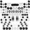 ITART 127ct Christmas Tree Ornaments Decorations Assortment Including Tree Topper Balls Snowflakes Stars Pine Cones Miniature Gift Boxes And Beads Garlands Finial (Black And White) -National Tree Company Sale Shop 51aIxaRnvEL
