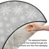 Susiyo Christmas Gray Snowflakes Pattern Christmas Tree Stand Mat 28.3inch Waterproof Floor Protector For Xmas Decorations