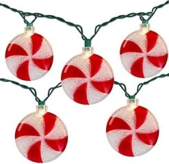Romasaty Candy String Lights, 8.5Ft Sugar Peppermints Candy Lights With 10 Bulbs For Outdoor & Indoor Christmas Party Tree Decoration Lights -National Tree Company Sale Shop 51akxIFTlXL. AC