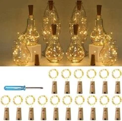 GLODD Wine Bottle Lights, 16 Packs Of LED Copper Wire Light Battery Operated Colourful Fairy String Light For DIY Bottles, Weddings, Christmas, Halloween 20 LEDs Decorative Cork Lights(78Inches Wire) -National Tree Company Sale Shop 51b93uXlK9L. AC