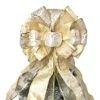 Onedor Holiday Home Décor Christmas Tree Topper Bow With Ribbons (Gold)