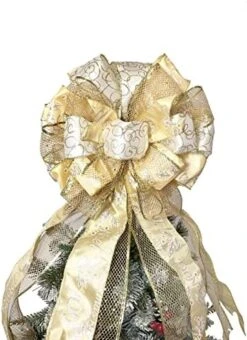 Onedor Holiday Home Décor Christmas Tree Topper Bow With Ribbons (Gold) -National Tree Company Sale Shop 51bBYdhYigL. AC