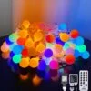Protecu LED Globe String Lights Plug In 33ft 100 LED Ball Fairy Lights With Remote Timer 8 Modes | Twinkle Lights For Bedroom Wedding Birthday Party Christmas Indoor Outdoor Wall Decor(Multicolor)