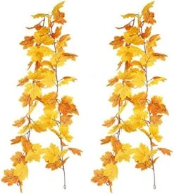 HomEdge Artificial Maple Leaves Garland, 2 Packs 5.8 Ft Fall Hanging Vine Garland For Thanksgiving Christmas Decor-Orange+Green+Red+Brown+Yellow 16 HomEdge Artificial Maple Leaves Garland, 2 Packs 5.8 Ft Fall Hanging Vine Garland For Thanksgiving Christmas Decor-Orange+Green+Red+Brown+Yellow -National Tree Company Sale Shop 51bV3F3GZwL. AC
