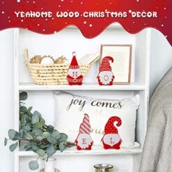 YEAHOME Gnome Christmas Decorations, Noel Wooden Blocks Christmas Table Decor, 4pcs Rustic Christmas Gnomes Ornaments Farmhouse Xmas Decor For Home, Tiered Tray, Shelf, Tabletop Fireplace -National Tree Company Sale Shop 51bxVS7u73L