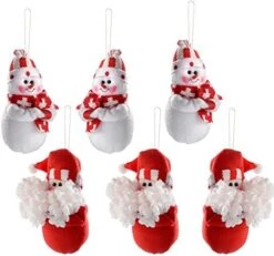 WeRChristmas Santa Snowman Hanging Christmas Tree Decorations, 13 Cm - Red/Grey, Set Of 4 -National Tree Company Sale Shop 51c0NvpPAoL. AC