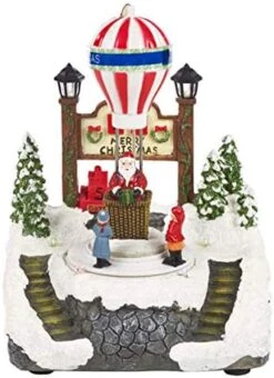 The Christmas Workshop Multi-Coloured 82800 Animated Train & Ice Skating Ornament | Light Up Room Decoration | 10 X LED Lights | 24cm X 16cm X 17cm -National Tree Company Sale Shop 51c3jzxM86L. AC