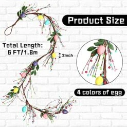 2 Pieces 6 Ft Artificial Easter Egg And Berry Garland Spring Vine Colored Easter Egg Garland For Artificial Easter Egg And Berry Garland With Leaves For Tree Fireplace Arch Home Table Decorations -National Tree Company Sale Shop 51c8f9k8nzL