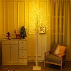 LAMPHOME Lighted Birch Tree, 7 Feet 304 LED Christmas Decorations Lighted Tree For Home, Party, Festival And Outdoor Use, UL Listed, Warm White -National Tree Company Sale Shop 51cAjC3mi5L