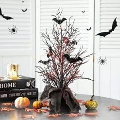 Glitzhome Halloween Artificial Candy Corn Berries Table Tree 21”H Lighted Maple Leaves Table Tree For Halloween Holiday Decoration Artificial Table Tree -National Tree Company Sale Shop 51cZHGmBTdL. AC