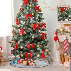 Susiyo Christmas Gray Snowflakes Pattern Christmas Tree Stand Mat 28.3inch Waterproof Floor Protector For Xmas Decorations -National Tree Company Sale Shop 51caXtkZBaL