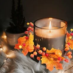 Babody 6Pcs Mini Candle Ring Wreath, 4.7In Articial Maple Leaves Candle Ring Candle Christmas Candle Holder Ring Fall Maple Leaf Candle Ring, Orange, 210609XU05 6pcs 805 1636215051 13 Babody 6Pcs Mini Candle Ring Wreath, 4.7In Articial Maple Leaves Candle Ring Candle Christmas Candle Holder Ring Fall Maple Leaf Candle Ring, Orange, 210609XU05 6pcs 805 1636215051 -National Tree Company Sale Shop 51cdrdlA3HS