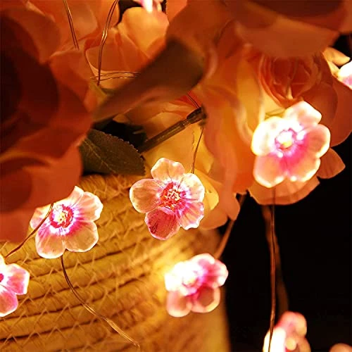 Cherry Blossom Flower String Lights For Girl Bedroom, Pink Fairy Lights 13 Feet 40 LEDs USB And Battery Operated Decorative String Lights Indoor Outdoor (1 Pack) 6 Cherry Blossom Flower String Lights For Girl Bedroom, Pink Fairy Lights 13 Feet 40 LEDs USB And Battery Operated Decorative String Lights Indoor Outdoor (1 Pack) - Image 4