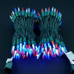 YULETIME Red White & Blue LED Christmas Lights With Green Wire, 66 Feet 200 Count UL Certified Commercial Grade String Light Set For Independence Day Patriotic Holidays (Red White & Blue) -National Tree Company Sale Shop 51cqzSR4OML