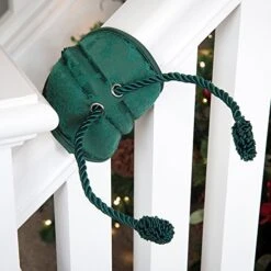 [Garland Ties For Banister] - Railing Protecting Holiday Garland Ties - Padding Prevents Scratches And Rubber Holds In Place - Decorative Hanger For Seasonal Garlands (Green) -National Tree Company Sale Shop 51d1XPwDn2L