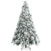 Goplus 7ft Snow Flocked Christmas Tree, Artificial Hinged Xmas Pine Tree W/ 1014 Glitter Branches, Pine Cone & Red Berries, Frosty Tree For Indoor Holiday Festival Decoration -National Tree Company Sale Shop 51dGaqmzqPL