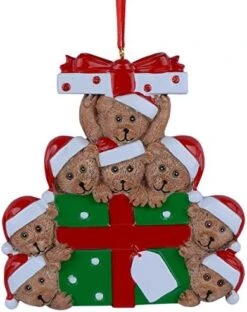 Family Of 7 Bear Christmas Ornament - Personalized Bear Family Ornament 2022 - Unique Box Christmas Ornaments - Gifts For Kids, Grandkids, Grandma, Grandpa - Free Customization -National Tree Company Sale Shop 51dP7JSP6kL. AC 1