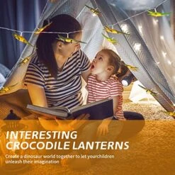 YEAMAR Crocodile Toy String Lights 8LED 5.6FT Novelty Light Battery Operated With Kids Gift Indoor String Lights Home Bedroom Party Birthday Decoration (Warm White) -National Tree Company Sale Shop 51dnEDFb4yL