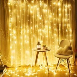 LIIDA 300 Curtain Lights Window Twinkle Lights 9.8 X 9.8ft Icicle String Lights With 8 Modes For Holiday Party Background Wall Wedding Decorations (Warm White) -National Tree Company Sale Shop 51eayeh9IBL