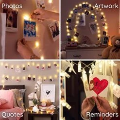 Mind-Glowing Photo Clip String Lights - Hanging Pictures Fairy Lights For Bedroom, Gifts For Teenage Girls 10-14 Year Old, Cute Room Decor For Teen Girls - Teen Girls Trendy Stuff (50 LED, 16.4 Ft) -National Tree Company Sale Shop 51edw43W1UL
