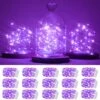 15 Packs 20 Led Purple Fairy Lights Battery Operated 6.6ft Silver String Lights Waterproof Firefly Starry Light For DIY Table Centerpieces Wedding Halloween Christmas Party Decor