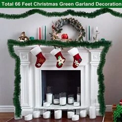 TURNMEON 2 Pack Total 66 Foot Christmas Garlands Greenery Decorations, Each 33 Ft Artificial Soft Green Pine Xmas Garland For Stairs Mantle Fireplace Christmas Decoration Outdoor Indoor Home Holiday -National Tree Company Sale Shop 51ekFiFxcYL