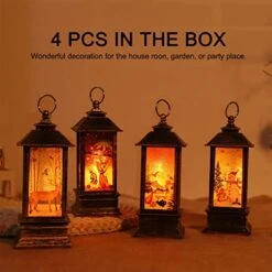 Christmas Decorations Mini Lantern Christmas Lanterns Decorative Christmas Tree Home Decoration Lamp Simulated Small Lantern Flame Christmas Decorations Indoor Include Battery（4 PCS） -National Tree Company Sale Shop 51emKCXLlwL
