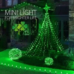 Minetom St. Patrick's Day Mini String Lights, 100 Count 27 Feet Detachable Incandescent Bulb Waterproof Green Fairy Lights Plug In For Indoor Outdoor Party Patio Christmas Decoration, Green Wire -National Tree Company Sale Shop 51f4LiSFNfL