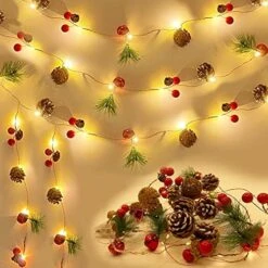 30 LED Valentines Day Garland With Lights 10 Ft Christmas Pinecone String Lights Red Berry Bell Pine Needle Xmas Fairy Decor New Year Holiday Party -National Tree Company Sale Shop 51fP9sEpeHL. AC