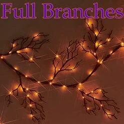 Fudios Lighted Halloween Garland With 120 Orange And Purple LED Fairy Lights For Mantle, Halloween Black Garland With Lights 8 Functios Battery Operated 6FT Indoor Outdoor Home Wall Decoration -National Tree Company Sale Shop 51fTep5J7mL