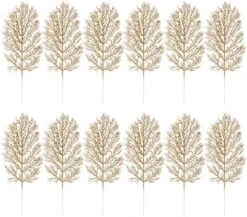 DOITOOL Leaf Garland 12PCS Christmas Glitter Leaves Artificial Boston Fern Bush Tropical Leaf Christmas Ornament Leaves Holiday DIY Garland Wreath Flower Arrangement Floral Garland -National Tree Company Sale Shop 51fVytnD0nL. AC