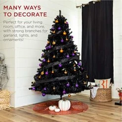 Best Choice Products 7.5ft Artificial Full Black Christmas Tree Seasonal Holiday Decoration For Home, Office, Party Decoration W/ 1,350 PVC Branch Tips, Metal Hinges, Foldable Base 11 Best Choice Products 7.5ft Artificial Full Black Christmas Tree Seasonal Holiday Decoration For Home, Office, Party Decoration W/ 1,350 PVC Branch Tips, Metal Hinges, Foldable Base -National Tree Company Sale Shop 51fZKWabIeL