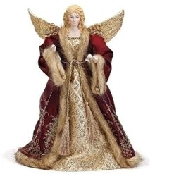 Roman Red Wine And Gold Color Coat Angel Christmas Tree Topper 33802 14 Inch New