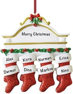Personalized Christmas Ornaments Family Of 5 – Polyresin Red Stockings Family Ornament – Unique Family Christmas Ornaments 2022 – Gifts For Mom, Dad, Kids, Grandma, Grandpa – Durable Family Décor -National Tree Company Sale Shop 51fli8eMgL. AC
