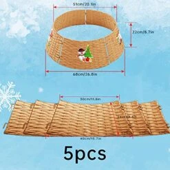 Christmas Tree Collar，23.6" D Handwoven Rattan Wicker Ring Stand Artificial Wicker Cover Basket Base For Holiday Artificial Trees-Round (Brown) -National Tree Company Sale Shop 51fopMUlKpL