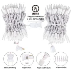 75 Feet Clear Christmas Lights - 300 Count Incandescent Bulb Mini String Lights UL Listed For Indoor Christmas Tree Garland Birthday Wedding Party Festival Decoration, White Wire -National Tree Company Sale Shop 51fpoPNd5XL