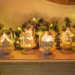 Sziqiqi Vintage Antique Pillar Candle Holders Set Of 2, Small Distressed Hurricane Candlestick Candle Holders Prefer Centerpieces For Christmas Table Mantle Fireplace Decoration -National Tree Company Sale Shop 51fss2GwK0L