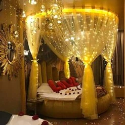 LIIDA 300 Curtain Lights Window Twinkle Lights 9.8 X 9.8ft Icicle String Lights With 8 Modes For Holiday Party Background Wall Wedding Decorations (Warm White) -National Tree Company Sale Shop 51ftxpr2QML