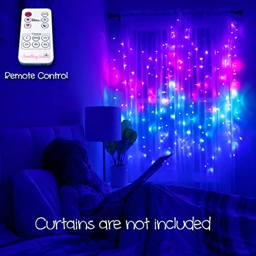 Something Unicorn - Purple Ombre LED String Curtain Lights With Remote For Teen Room, Girls Room, College Dorm, Nursery And Kids Room Décor. Perfect For Mermaid Decoration.(Premium Version) 4 Something Unicorn - Purple Ombre LED String Curtain Lights With Remote For Teen Room, Girls Room, College Dorm, Nursery And Kids Room Décor. Perfect For Mermaid Decoration.(Premium Version) - Image 2